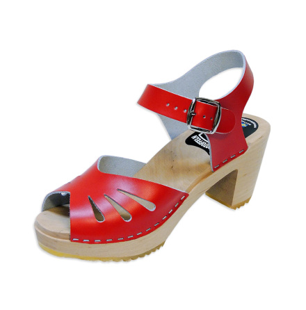 Clog Sandal Butterfly Red high heel