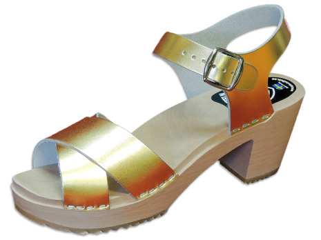 gold clog sandals