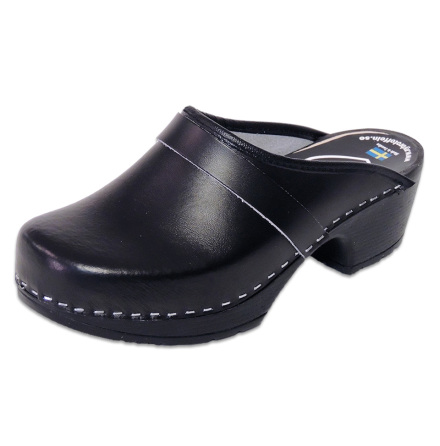 Classic Black PU Womens Clogs